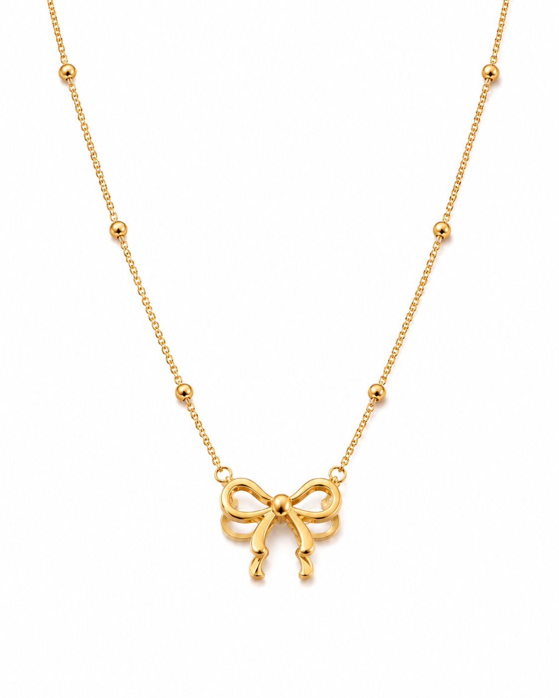 Delicate Bow Charm Necklace