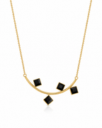 Black Geometric Statement Necklace