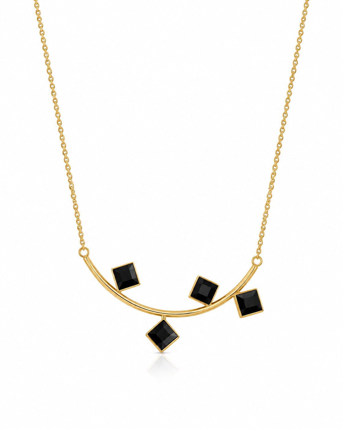 Black Geometric Statement Necklace