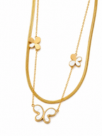 Layered Butterfly Charm Necklace