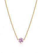 Round Pink Crystal Pendant Necklace