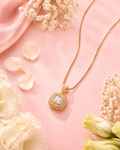 Square Crystal Pendant Necklace