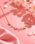 Pink Gemstone Floral Necklace