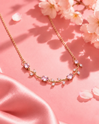 Pink Gemstone Floral Necklace