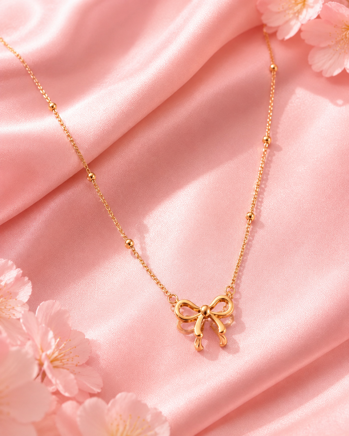 Delicate Bow Charm Necklace