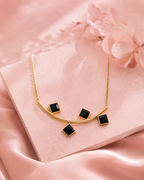 Black Geometric Statement Necklace