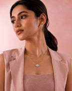 Blue Shell Pendant Necklace – Gold-Tone Coastal Charm