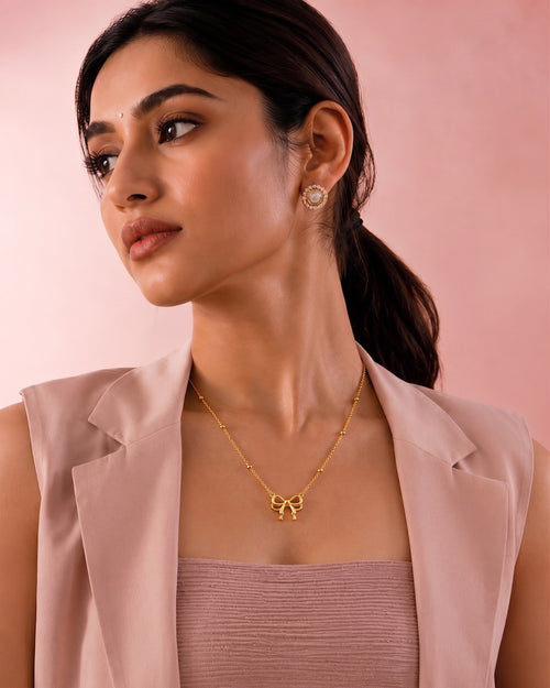 Delicate Bow Charm Necklace
