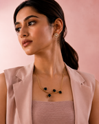 Black Geometric Statement Necklace