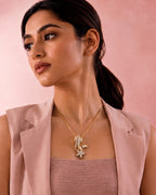 Gold Plated Starfish Charm Pendant Necklace with Crystal Detailing