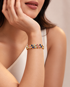 Rainbow Crystal Link Bracelet