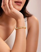 Gold Crystal Accent Bangle Bracelet
