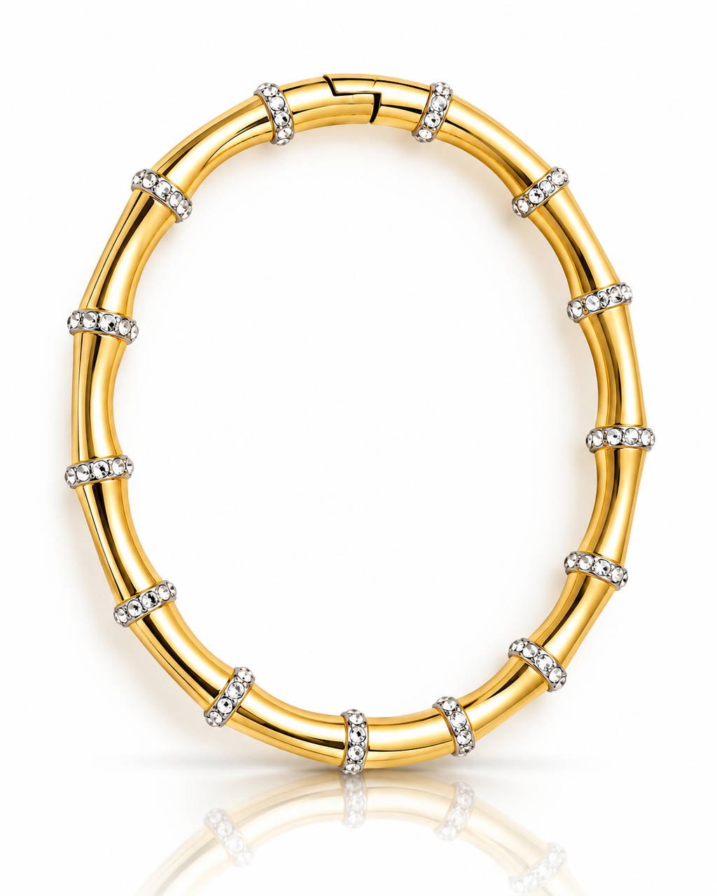 Gold Crystal Accent Bangle Bracelet