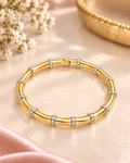 Gold Crystal Accent Bangle Bracelet