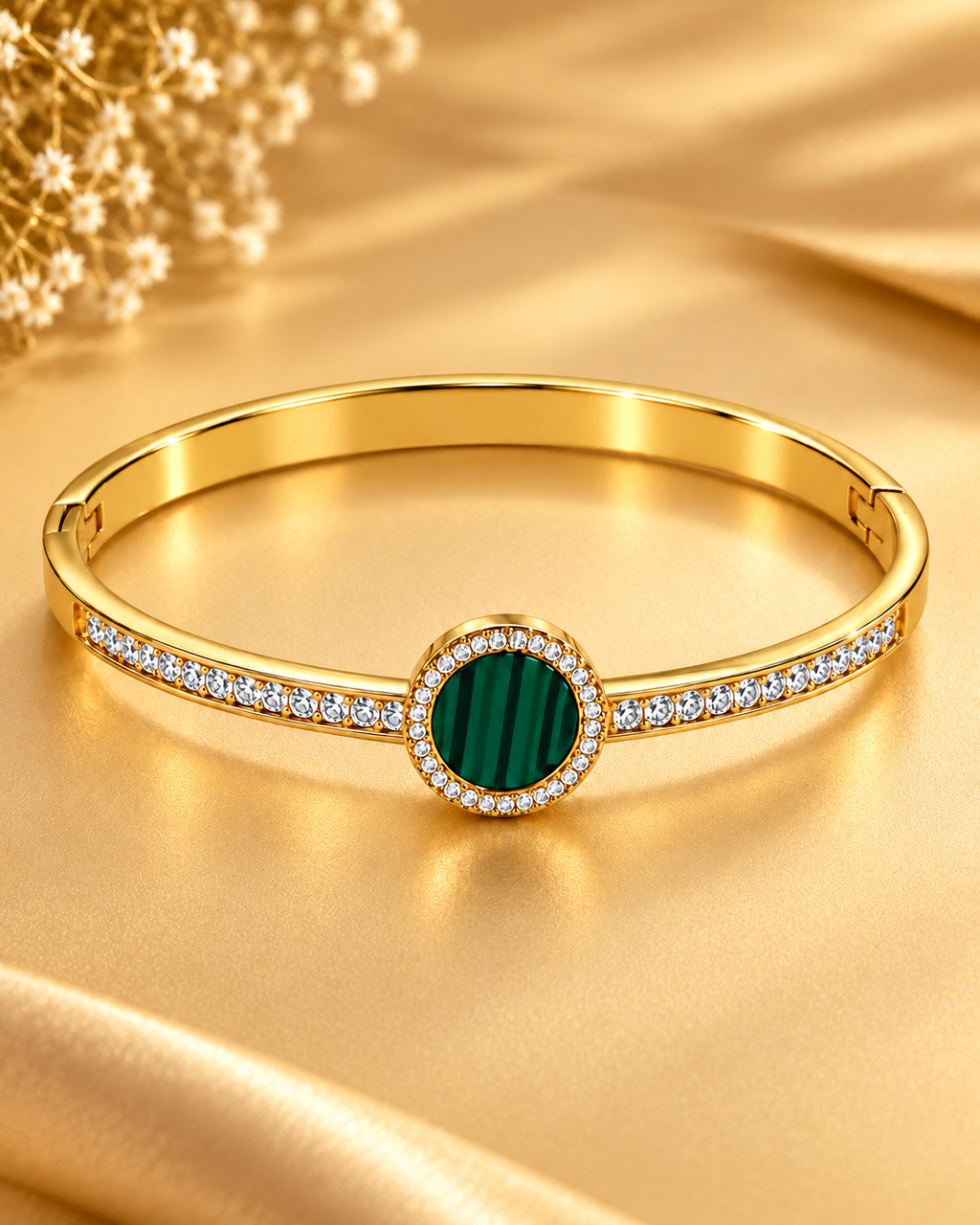 Emerald Halo Crystal Bangle