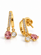 Gold Beaded Cluster Hoop Earrings