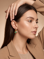 Classic Crystal Drop Hoop Earrings
