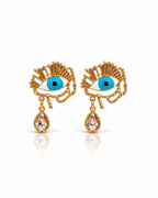 Emerald Teardrop Crystal Hoop Earrings