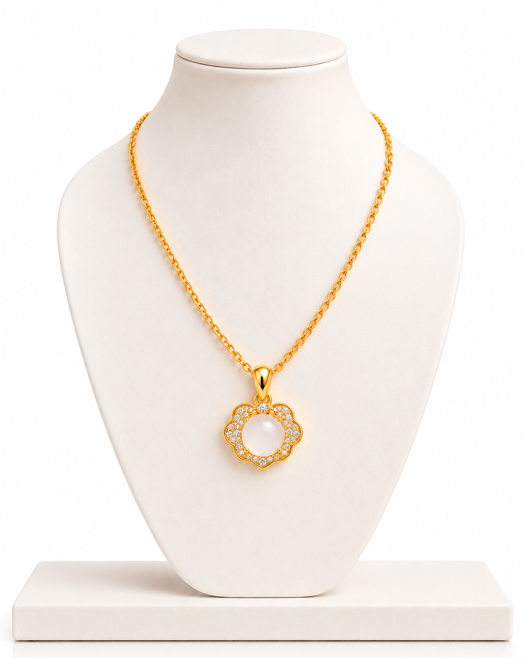 Pearl Bloom Crystal Pendant Necklace