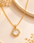 Pearl Bloom Crystal Pendant Necklace