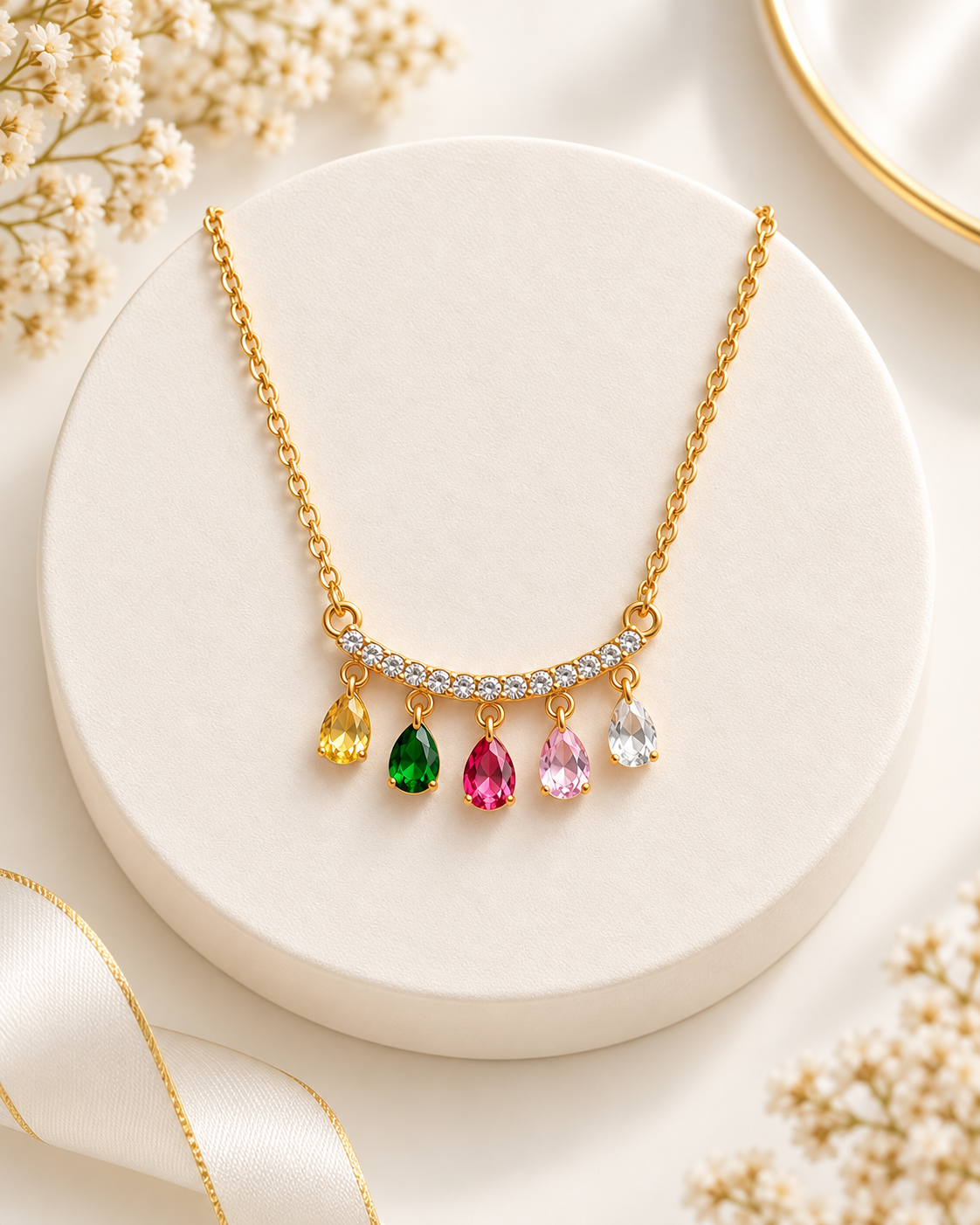 Multicolor Gemstone Cluster Statement Earrings