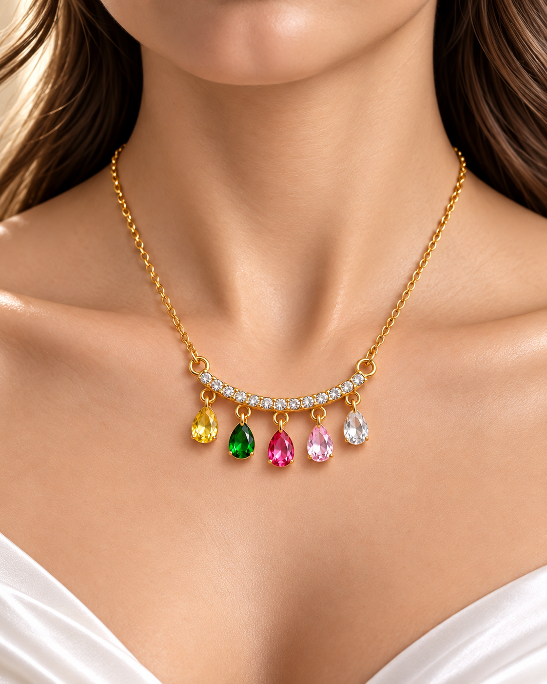 Multicolor Gemstone Cluster Statement Earrings