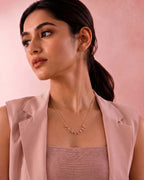 Pink Gemstone Floral Necklace